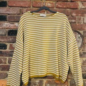 Striped Yellow and White Women's Top